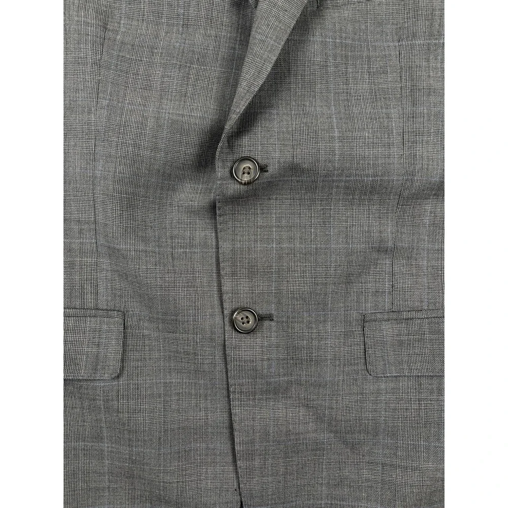 Lauren Ralph Lauren Slim Fit Gray‎ Windowpane Wool Sport Coat Blazer 38S